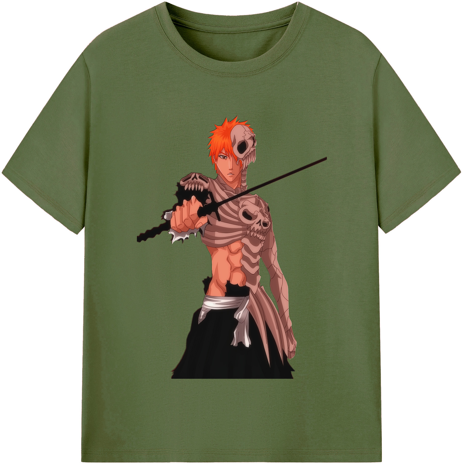 （画像用） ブリーチ 黒崎一護（くろさき いちご）BLEACH Kurosaki Ichigo 綿100％半袖Tシャツ（フロントプリント）